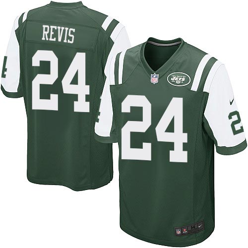 Men's Game Darrelle Revis Nike Jersey Green Home - #24 NFL New York Jets